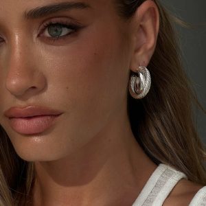 Aster Layered Hoops Silver