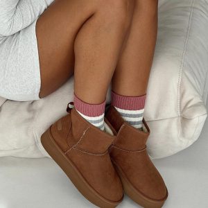 Franz Shearling Boots Dark Brown