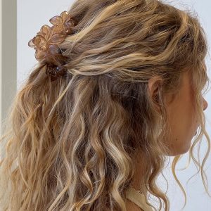Radiant Beam Floral Hair Clip Brown