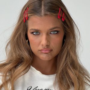 Felipe Hair Clip Pack Red