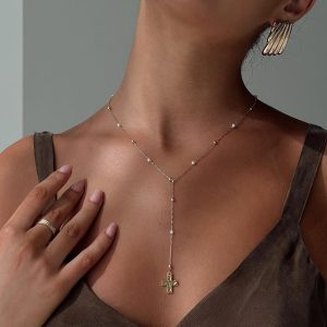 Leonidas Lariat Necklace Gold