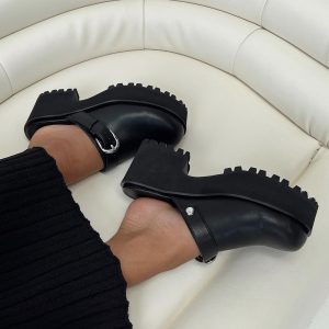 Rinaldi Slide On Flats Black