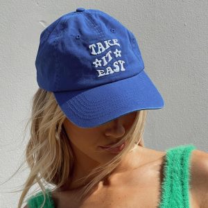Take It Easy Dad Cap Blue