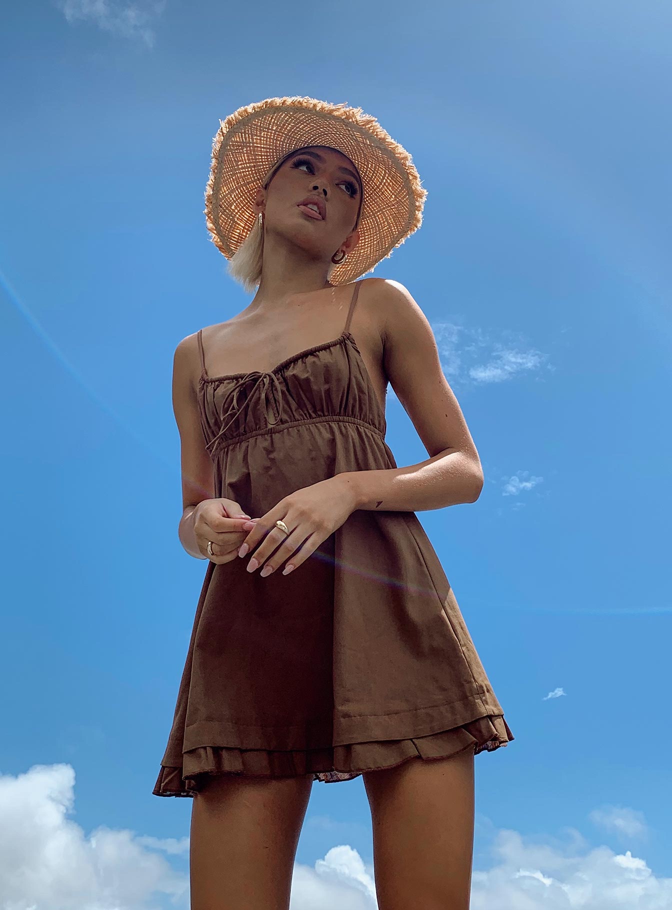 Empress Of Love Mini Dress Brown - Image 6