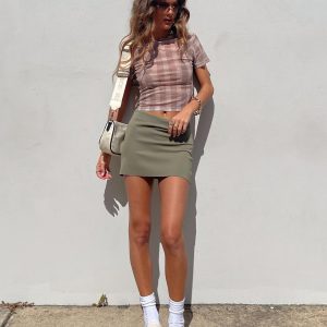 Karley Low Waist Mini Skirt Green