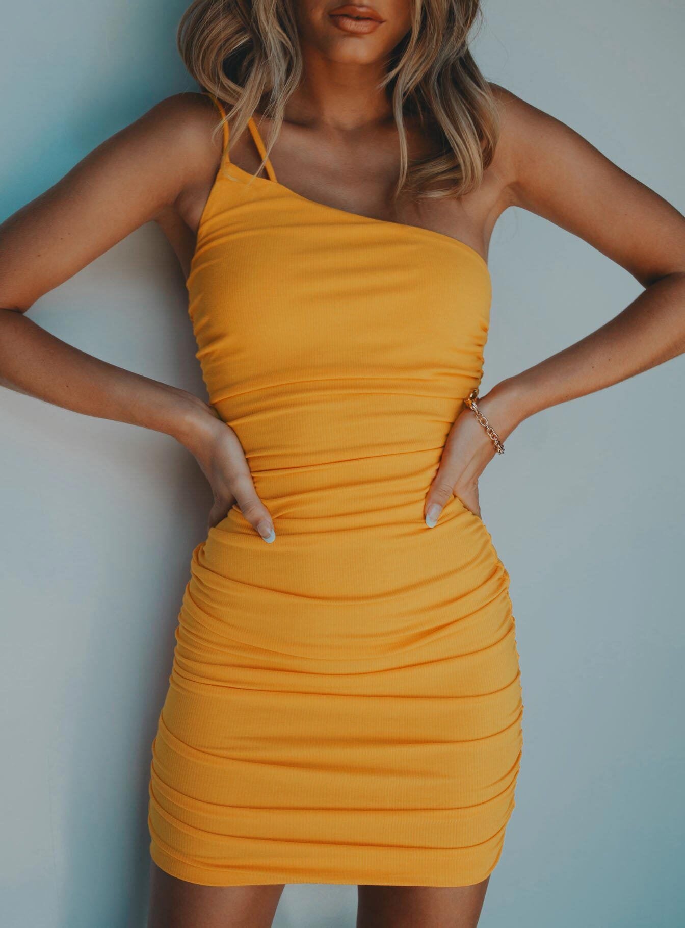 Reece Mini Dress Orange - Image 7