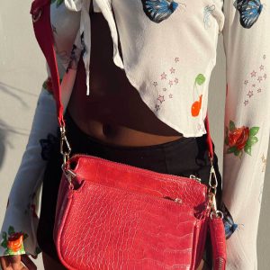 Harvey Croc Multi Pocket Bag Red