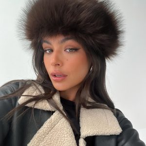 Mikella Faux Fur Hat Brown