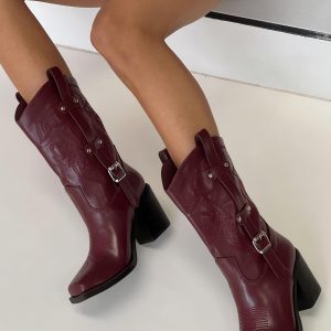 Cypress Western Boots Burgundy