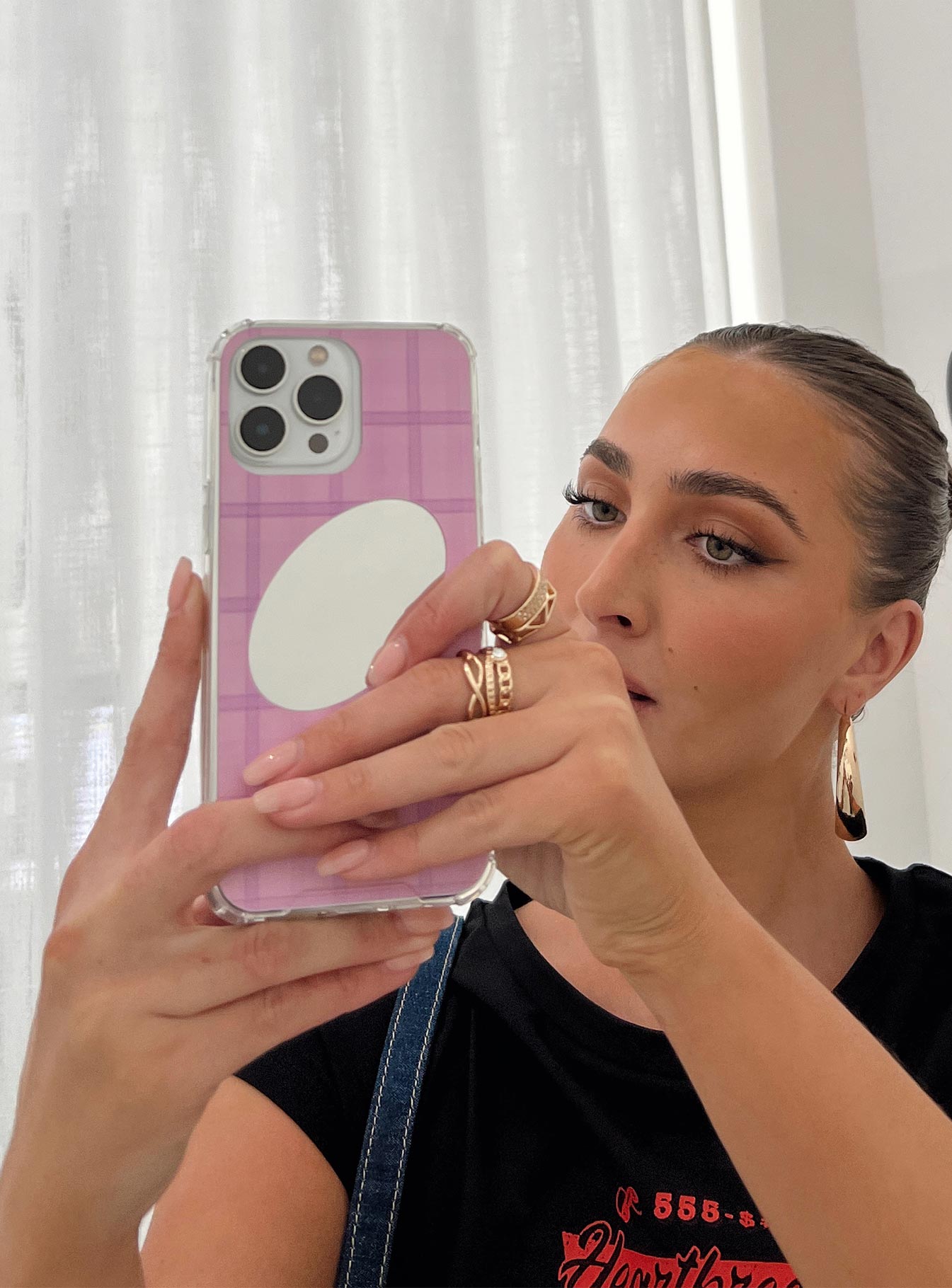 Mirror Me iPhone Case Pink Check