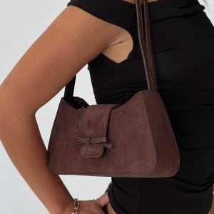 Scotlyn Shoulder Bag Faux Suede Brown
