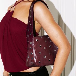 Dream Came True Eyelet Shoulder Bag Cherry