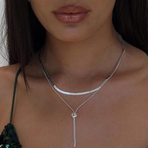 Let Me Love Layered Necklace Silver