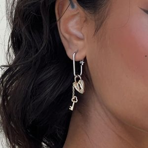 Lock & Key Earrings Gold