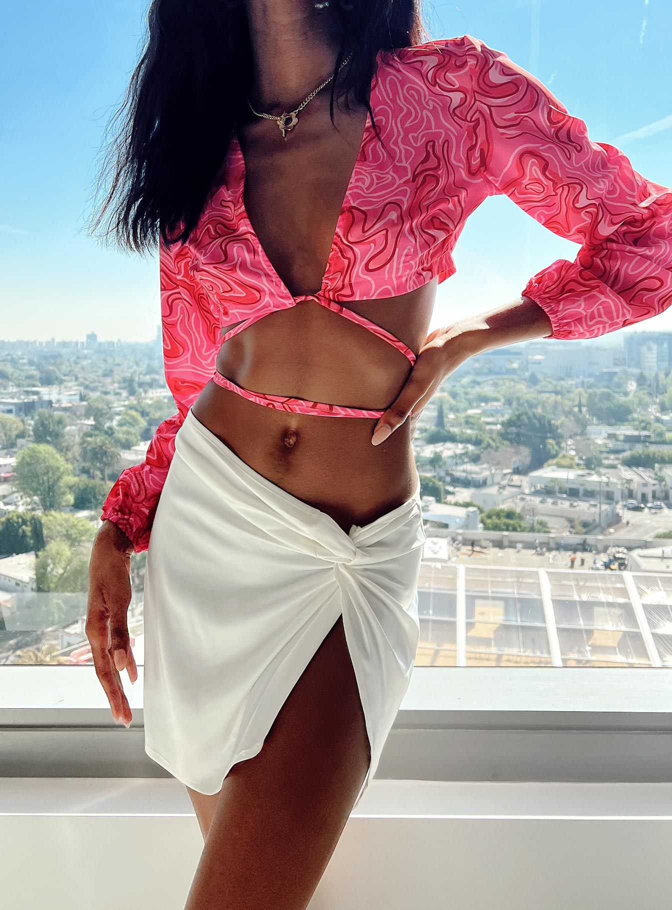 Nahla Knot Mini Skirt White - Image 6