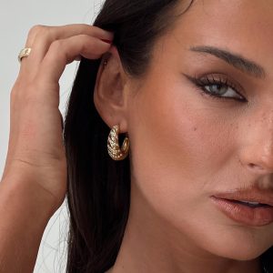 Daxtan Croissant Earrings Gold
