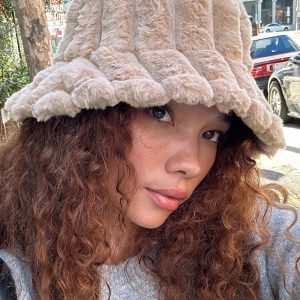 Teien Faux Fur Hat Brown