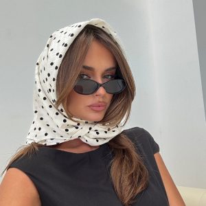 Nellie Scarf Cream Polka