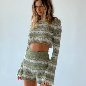 Leah Knit Set Green Multi
