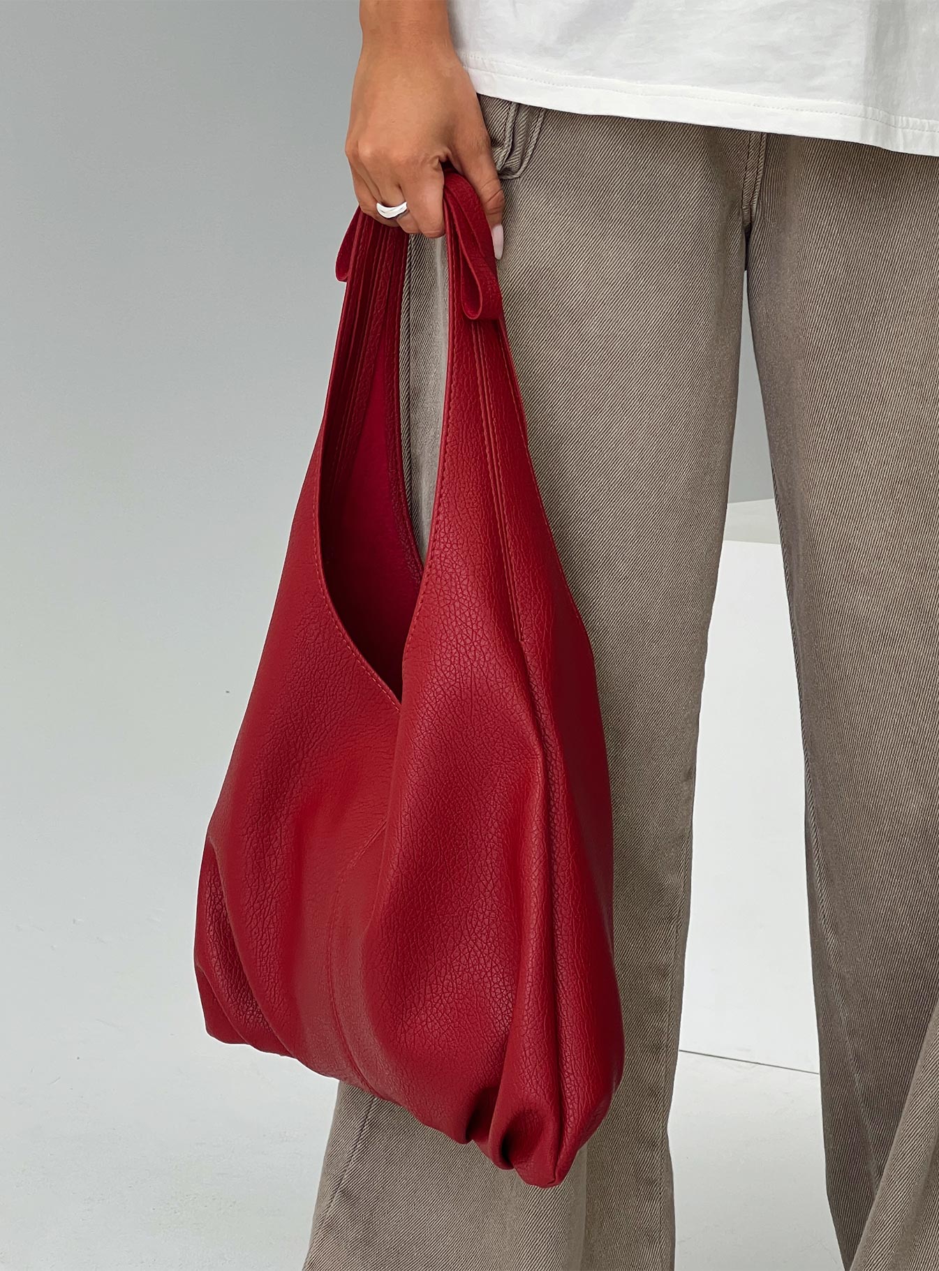 Neddy Faux Leather Bow Bag Red - Image 5