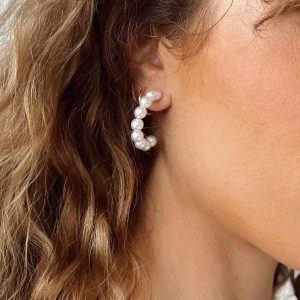 Maud Pearl Earrings White
