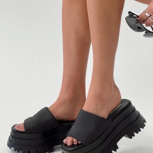 I Bet Platform Sandals Black
