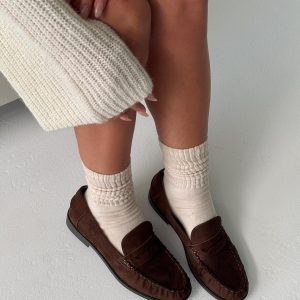 Therapy Albert Faux Suede Loafers Brown