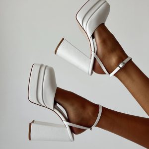 Alto Platform Heels Matte White