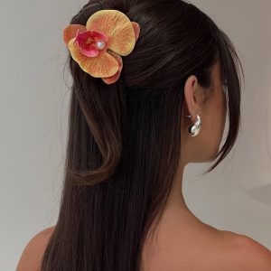 Azurah Flower Hair Clip Yellow