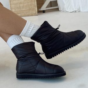 Higgins Quilted Ankle Boots Black