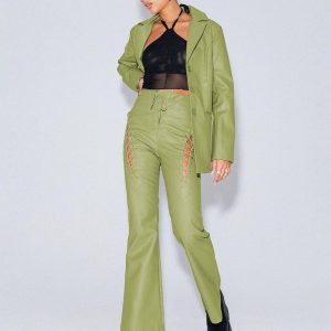 Harvey PU Pants Green