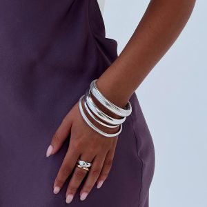 Dapperton Bangle Set Silver