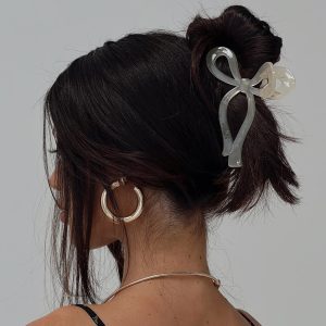 With A Bow Hair Clip Nude