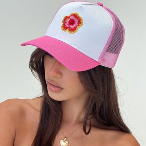 Tropics Trucker Hat Pink / White