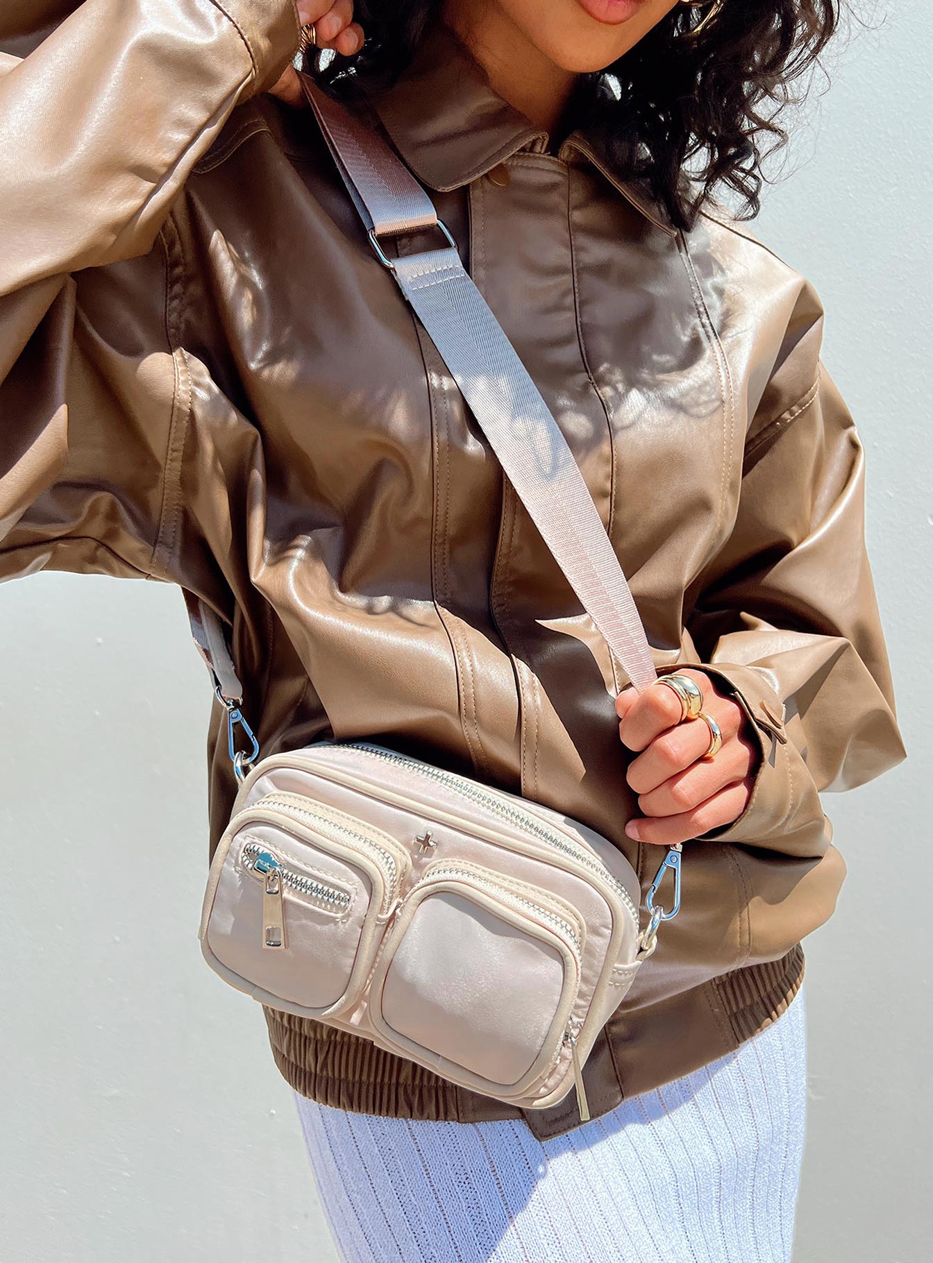 Peta & Jain Lala Crossbody Nylon Bag Beige