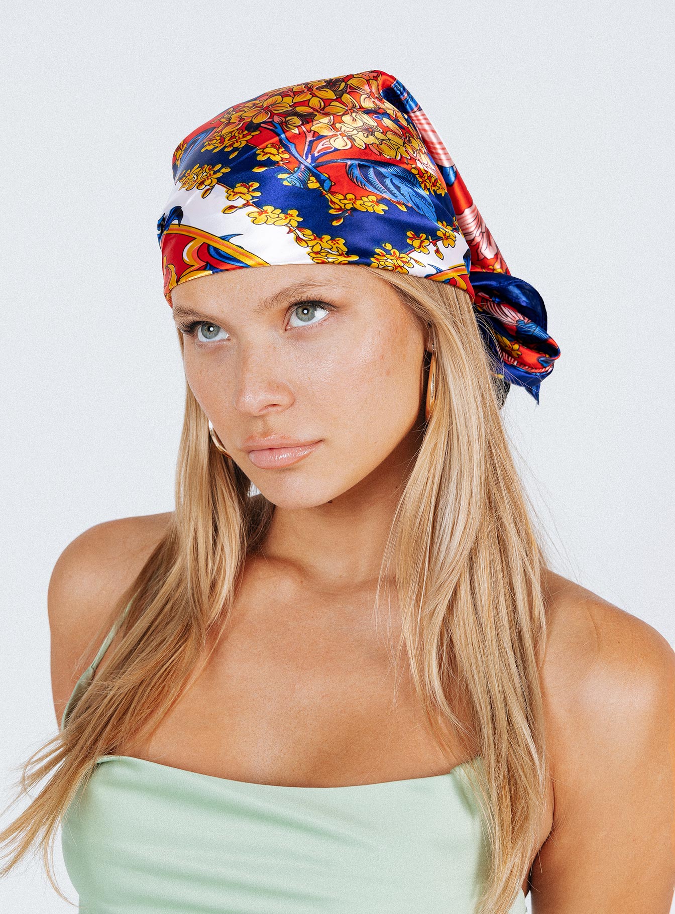 Milano Satin Scarf Navy - Image 2