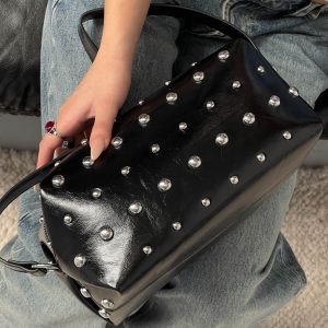 Layton Studded Shoulder Back Black