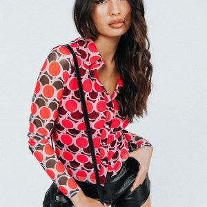 Blanca Long Sleeve Top Red Multi