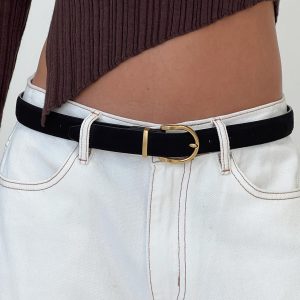 Jaslynn Faux Suede Belt Black