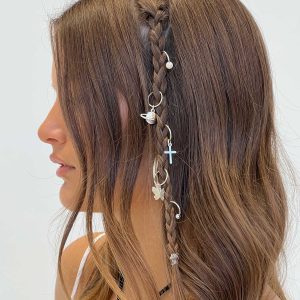 Stefany Hair Rings Silver