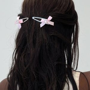 Waltz Bow Hair Clip Pack Pink / Silver