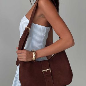 Orange County Faux Suede Bag Brown