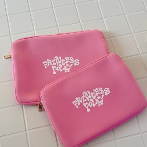 Princess Polly Laptop Case Squiggle Text Pink