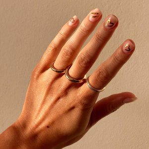 Floating Along Nail Stickers Gold