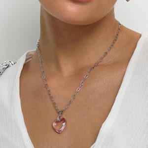 Laynie Necklace Silver / Pink