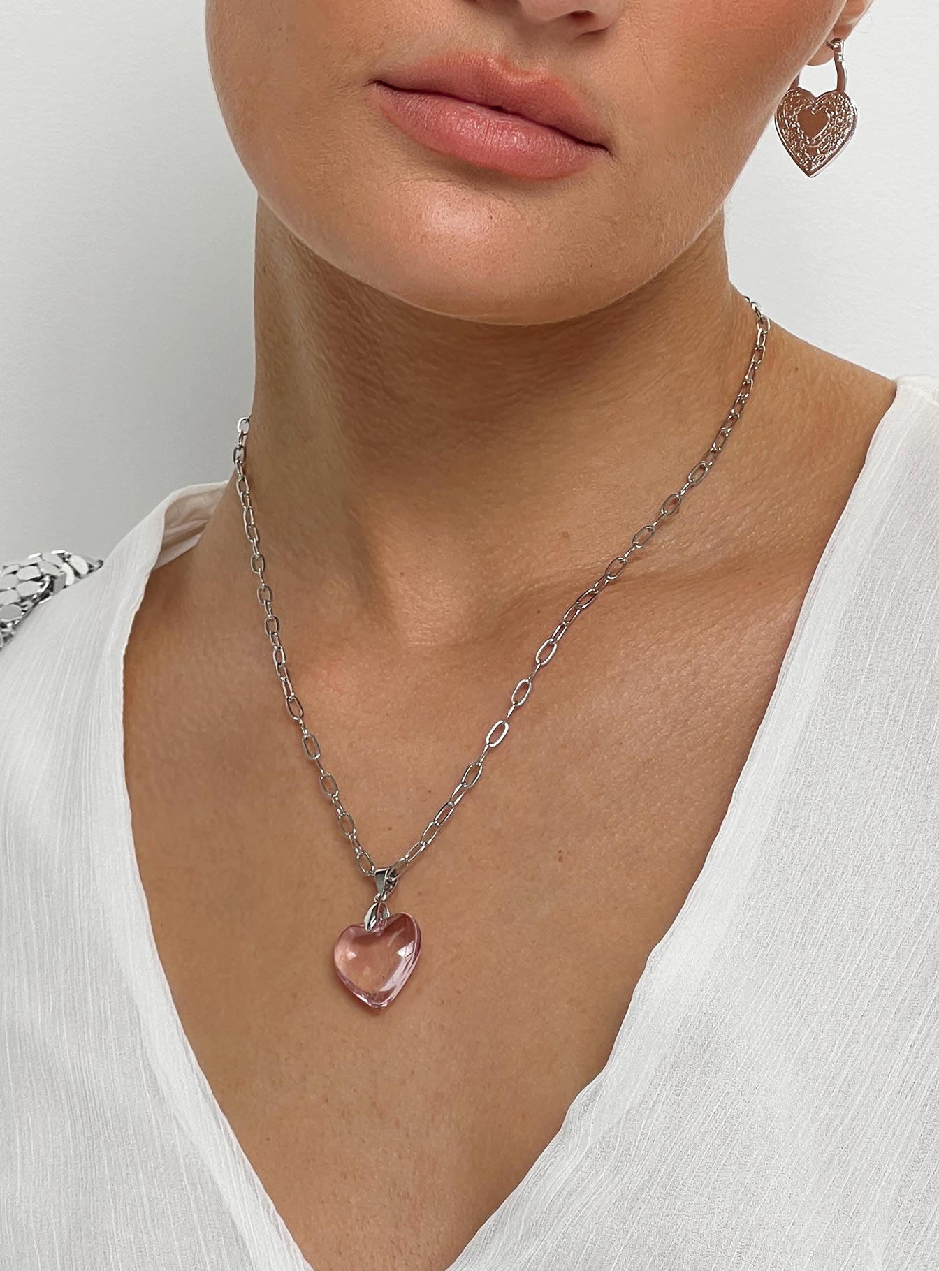 Laynie Necklace Silver / Pink