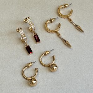 Red Corvette Earring Pack Gold