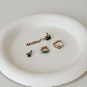 Athina Earring Pack Gold / Green