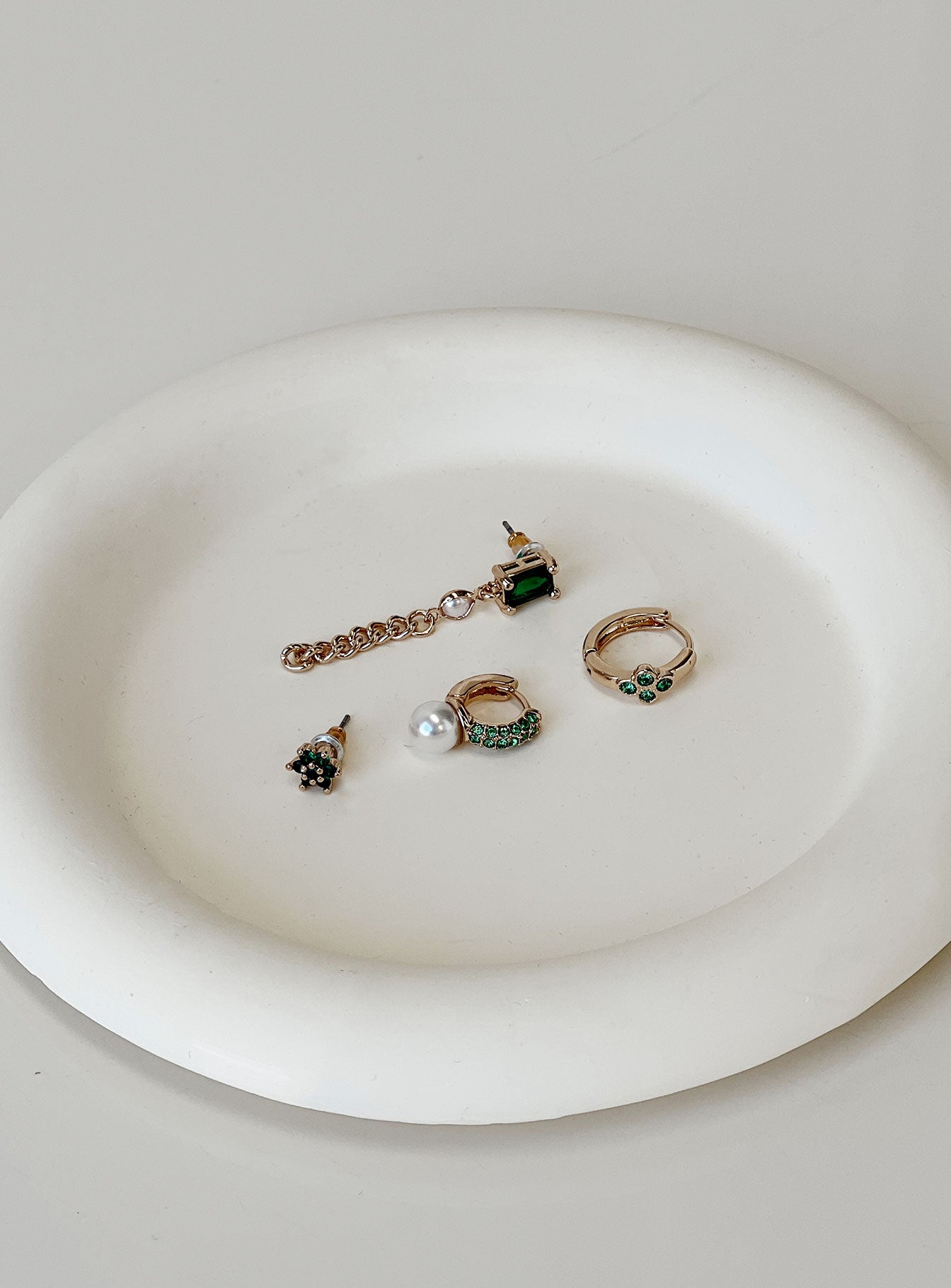 Athina Earring Pack Gold / Green