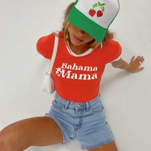 Bahama Mama Cropped Tee Red